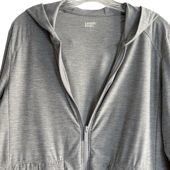 LANDS’ END Soft Performance Full Zip Hoodie in Light Gray Size M (10-12) - Picture 4 of 7